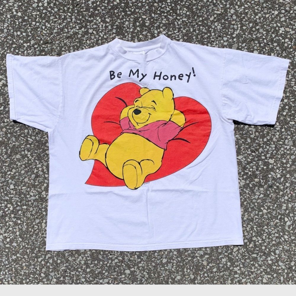 Vintage 90s Disney Winnie the Pooh "Be My Honey" White Tee Tultex XXL
